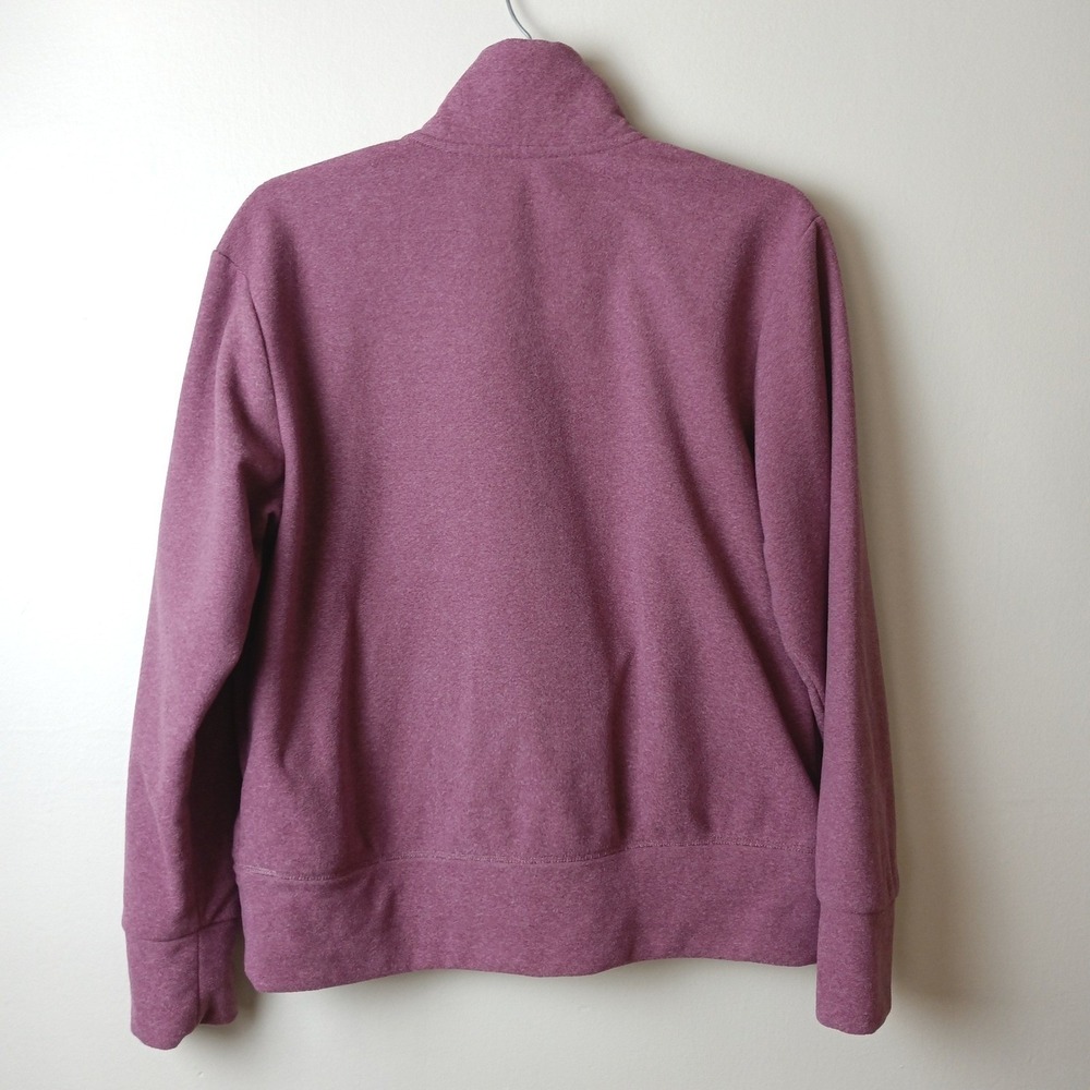 Adidas Golf Womens Medium Berry Purple Heather QTR Zip Kangaroo Pocket Pullover - Picture 4 of 12